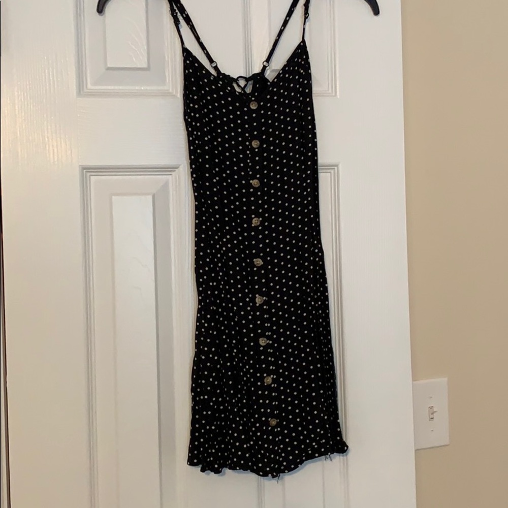 Cute black polka dot skater dress